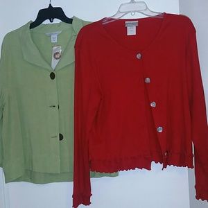 2 adorable tops/cover shirts L